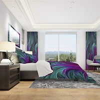 Designart 'Purple and Green Jungle' Modern & Contemporary Bedding Set