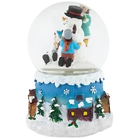 5.5" Snowman & Children Musical Swirling Snow Globe