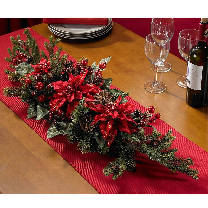 3ft. Red Poinsettia & Berry Centerpiece