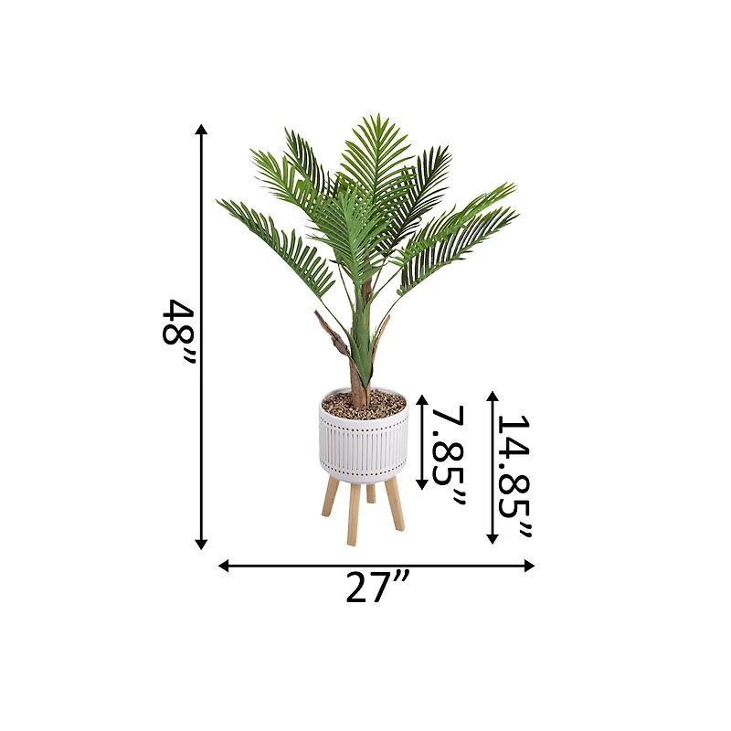 Flora Bunda® Areca Palm 4ft. Planter On Wood Stand