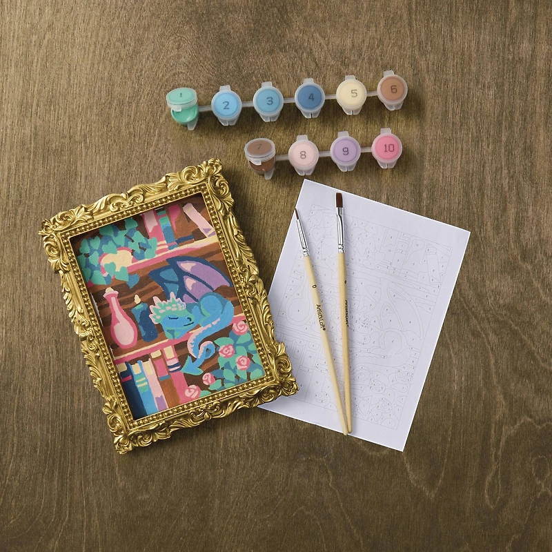 Book Dragon Paint-by-Number Framed Mini Kit by Artist's Loft®
