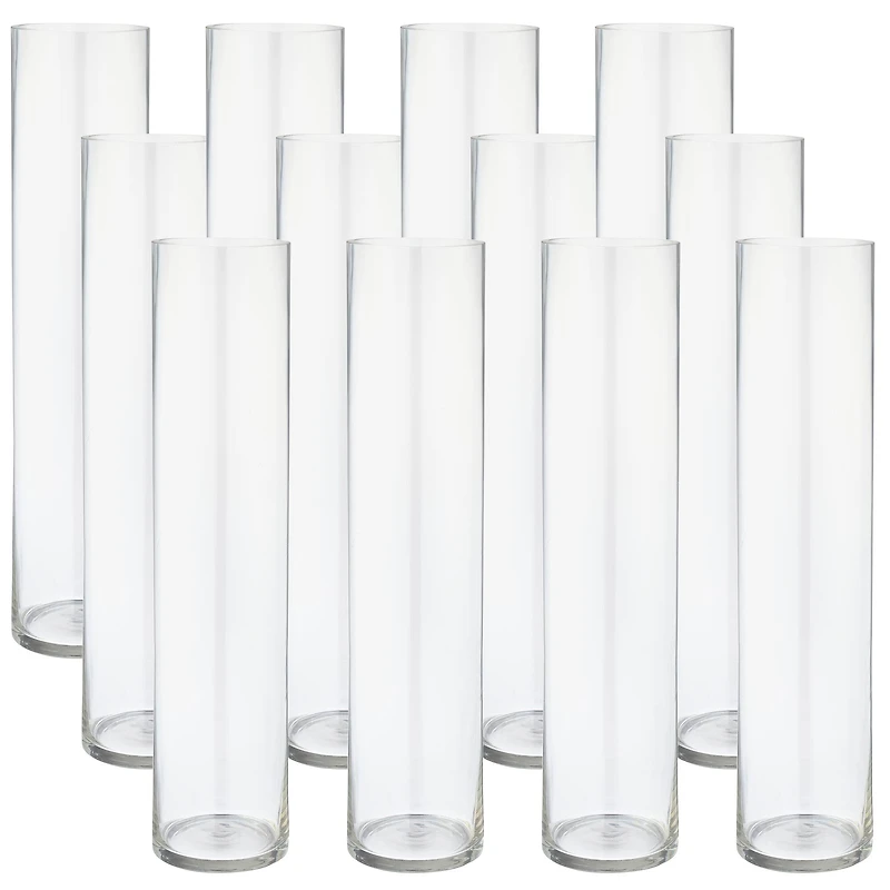 12 Pack: Clear Glass Cylinder Vase by Ashland®