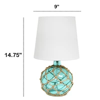 Lalia Home 15" Glass Rope Table Lamp with Shade