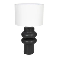 Hello Honey® 20" Black Stoneware Table Lamp with Linen Shade