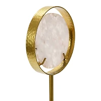 Hello Honey® 18" White Decorative Agate Accent on Metal & Marble Stand