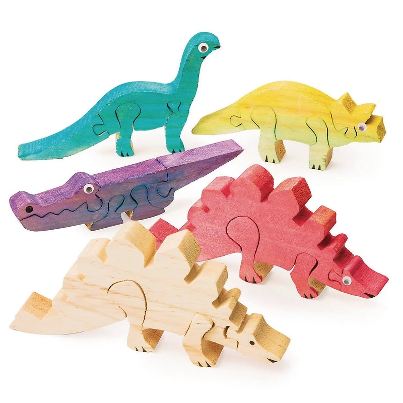 S&S Worldwide® Unfinished Wooden Dinosaur Puzzles, 12ct.