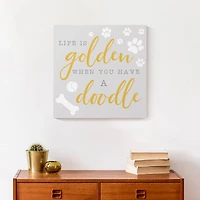 Life is Golden When You Have a Doodle Canvas Wall Art