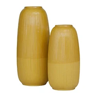 CosmoLiving by Cosmopolitan Yellow Ceramic Modern Vase Set