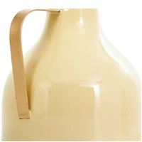 CosmoLiving by Cosmopolitan Yellow Metal Abstract Enameled Vase with Gold Handle Set