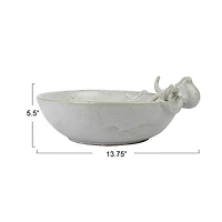 Hello Honey® 13.75" White Speckled Reactive Glaze Stoneware Octopus Bowl