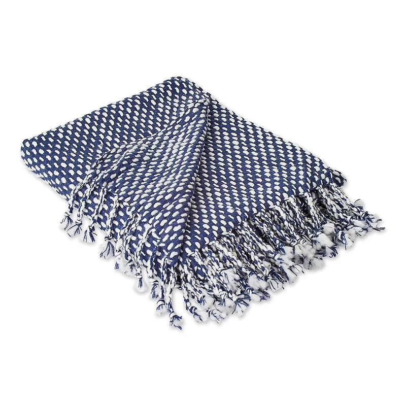 DII® Navy & White Textured Acrylic Throw