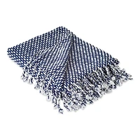 DII® Navy & White Textured Acrylic Throw