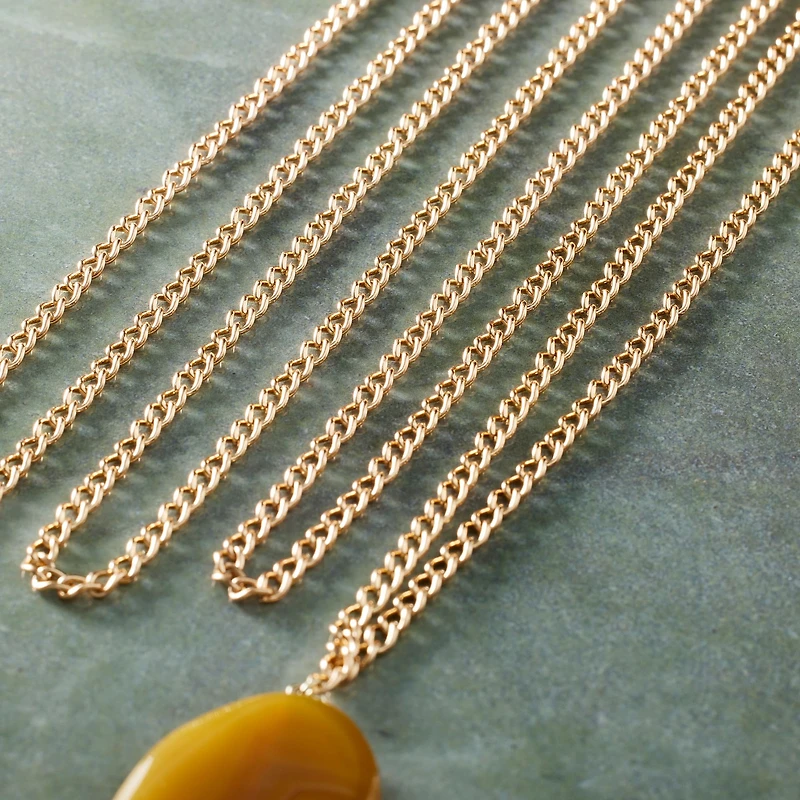12 Pack: 96" Gold Open Curb Chain by Bead Landing™