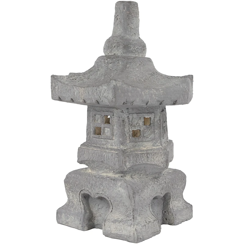 20" Solar Powered LED Pagoda Outdoor Garden Statue