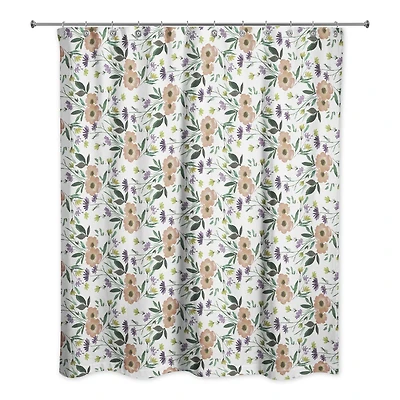 Fall Floral Pattern Shower Curtain