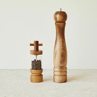 Hello Honey® 7" Natural Acacia Wood & Acrylic Salt & Pepper Mill