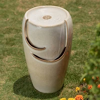 Glitzhome® 21" Sand Beige LED Ceramic Fountain