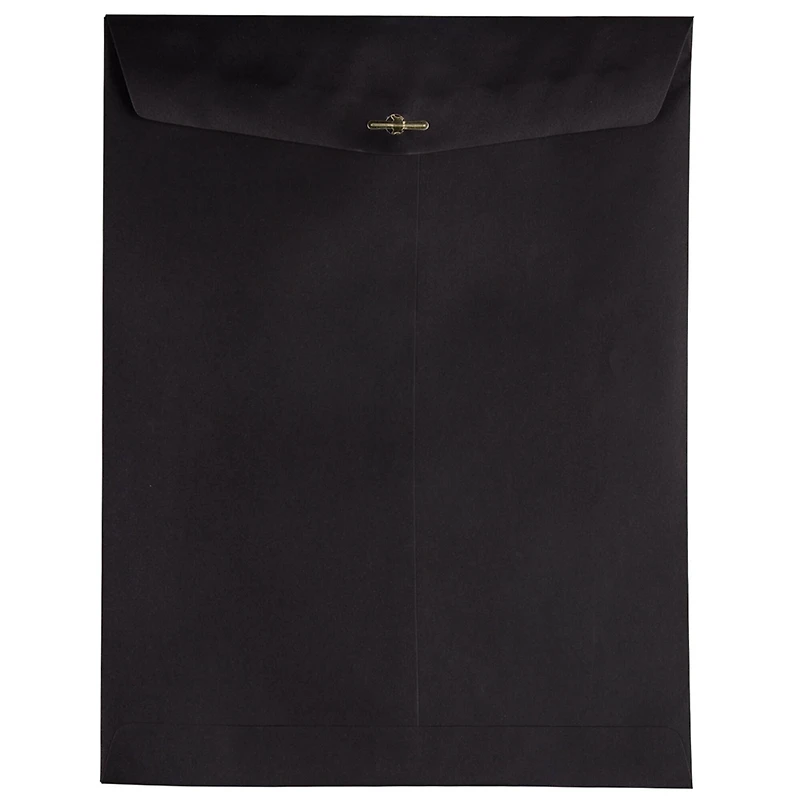 JAM Paper 10" x 13" Smooth Black Open End Catalog Clasp Envelopes, 100ct.