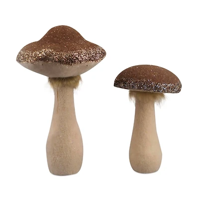 Glittered Mushroom Décor Set