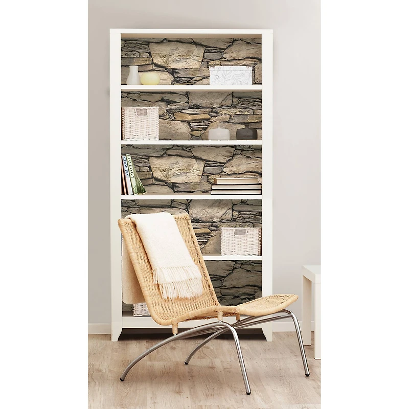 NuWallpaper Hadrian Stone Wall Peel & Stick Wallpaper