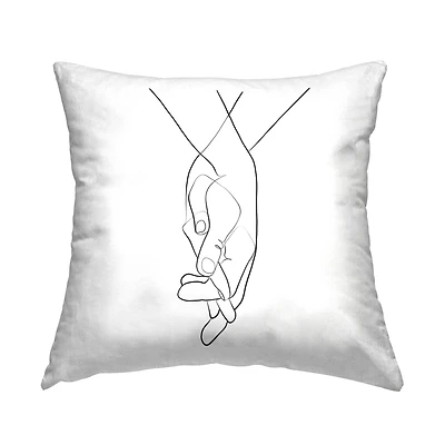 Stupell Industries Hands Intertwined Linework Drawing Romantic Gesture Throw Pillow 18" x 18"