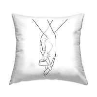 Stupell Industries Hands Intertwined Linework Drawing Romantic Gesture Throw Pillow 18" x 18"