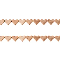 12 Pack: Rose Gold Metal Heart Beads, 6mm by Bead Landing™