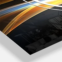 Designart 3D Gold Waves In Black Multipanel Wall Clock