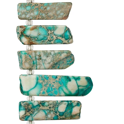 12 Pack: Aqua Jasper Stick Beads, 25mm by Bead Landing™ Sedona