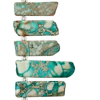 12 Pack: Aqua Jasper Stick Beads, 25mm by Bead Landing™ Sedona