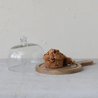 Hello Honey® Mango Wood Serving Tray with Glass Cloche Set