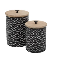 Black Metal Farmhouse Decorative Jar Set