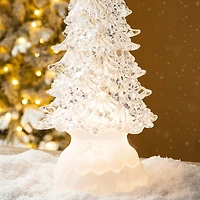 Glitzhome® 18.5" Lighted Acrylic Rotating Christmas Table Tree