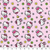 Hello Kitty® Flowers & Bees Pink Cotton Fabric 