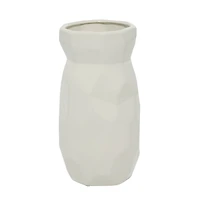 CosmoLiving by Cosmopolitan White Ceramic Modern Vase, 12" x 6" x 6"