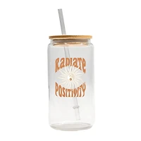 16oz. Radiate Positivity Glass Can Cup