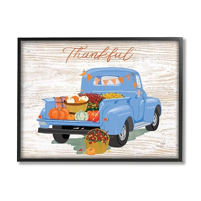 Stupell Industries Thankful Farmhouse Harvest Truckload Framed Giclee Art