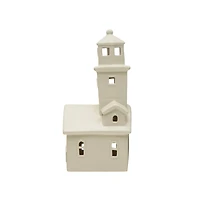 Hello Honey® 10.5" White Stoneware Lighthouse with LED Light