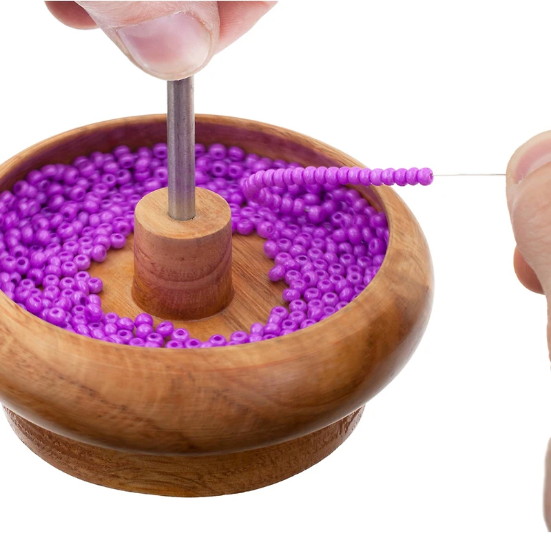 John Bead 4.75" Wooden Bead Spinner Loader with Needle