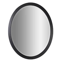 Classic Black Oval Metal Framed Beveled Vanity Wall Mirror - 23" x 29"