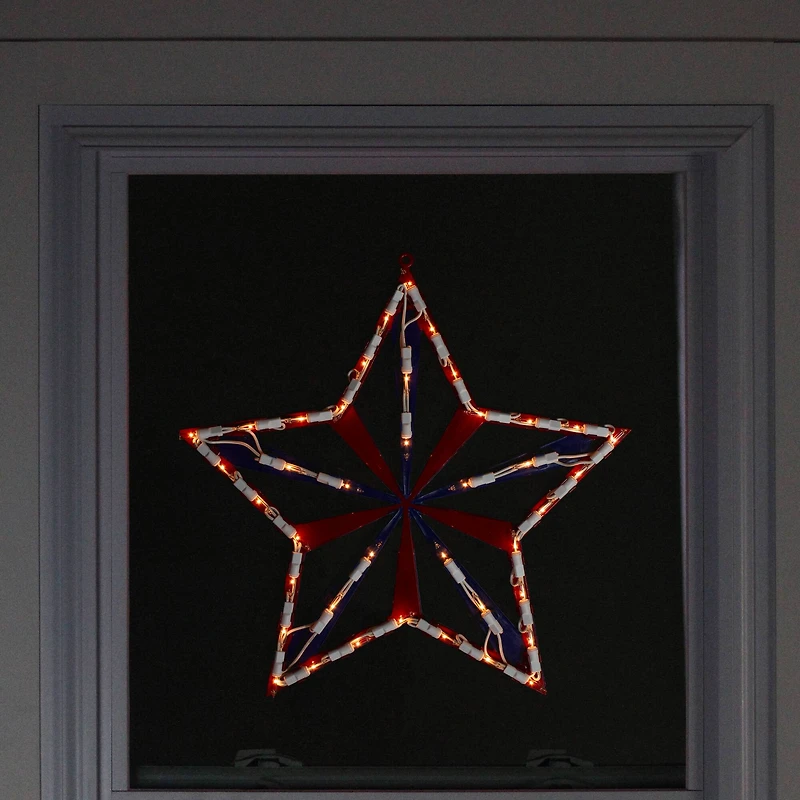 14" July 4th Star Window Silhouette Decoration