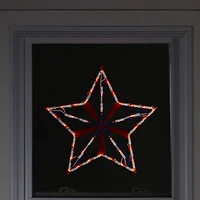14" July 4th Star Window Silhouette Decoration