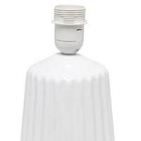Simple Designs 17.4" Off White Pleated Base Table Lamp