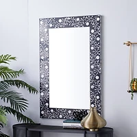 Black Wood Wall Mirror, 47" x 30"