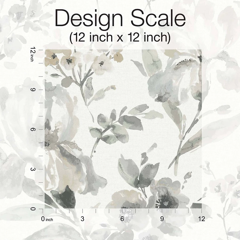 RoomMates Gray Iris Peel & Stick Wallpaper