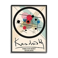Stupell Industries Kandinsky Traditional Abstract Layered Circles Patchwork Lines in Frame Wall Art