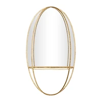 Gold Metal Glam Wall Mirror 35" x 20" x 7"