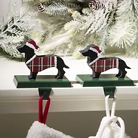 Glitzhome® 6" Wooden & Metal Dachshund Stocking Holder