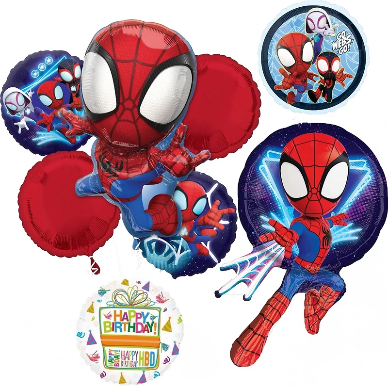 Spidey and Friends Birthday 8-Piece Foil Balloon Bouquet