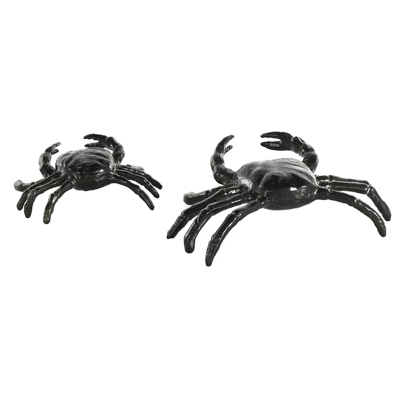 Black Aluminum Metal Crab Sculptures, 2ct.
